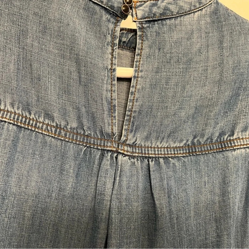 Tiered denim midi dress with pintuck detail and pockets, size XS, NWOT - Picture 8 of 8